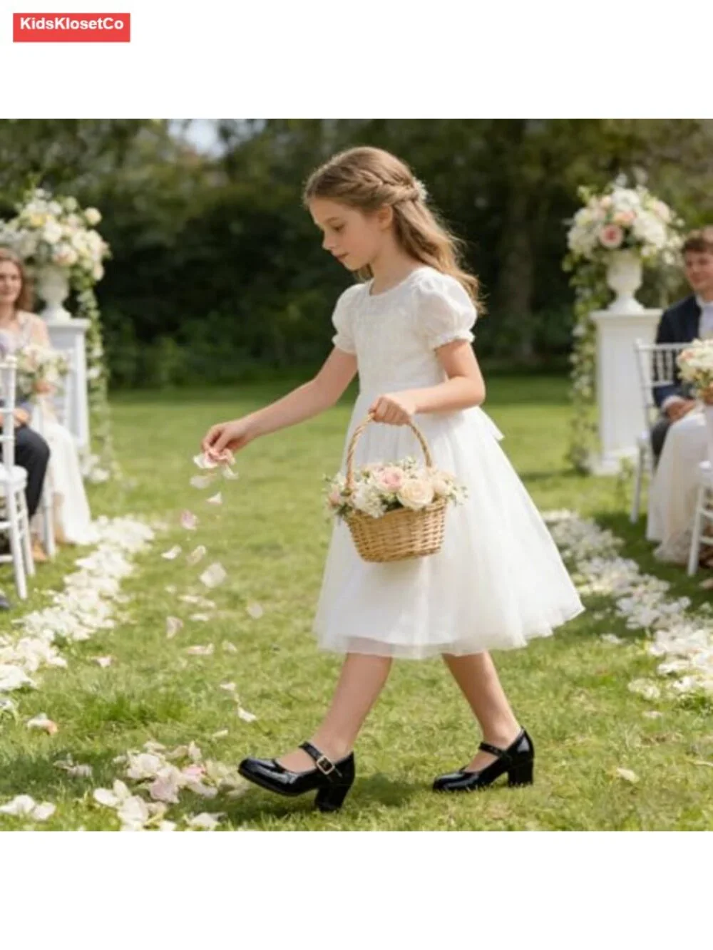 Girls Low Heels Mary Jane Dress Shoes Patent Leather Flats Princess